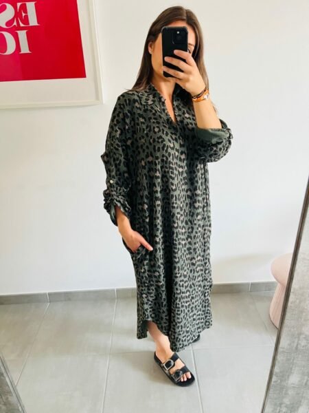 Robe ARIA - Kaki léopard