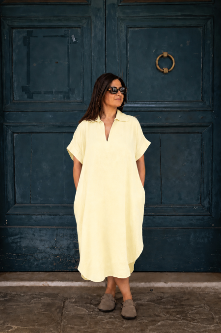 Robe unie ISIA - Jaune pastel