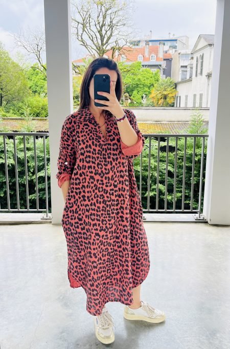 Robe ARIA - Corail léopard