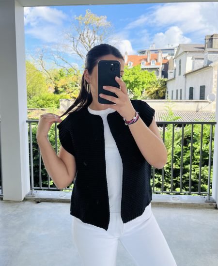 Gilet maille côtelée