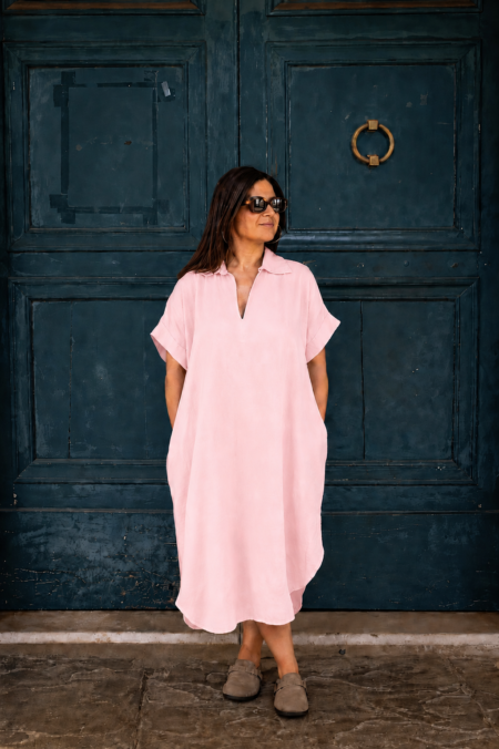 Robe unie ISIA - Rose pastel