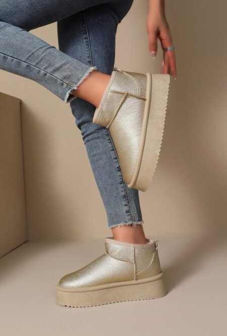 Bottines fourrées dorés