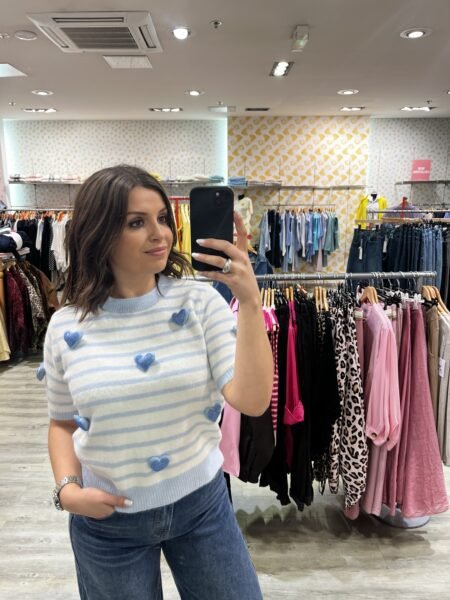 Pull marinière cœur