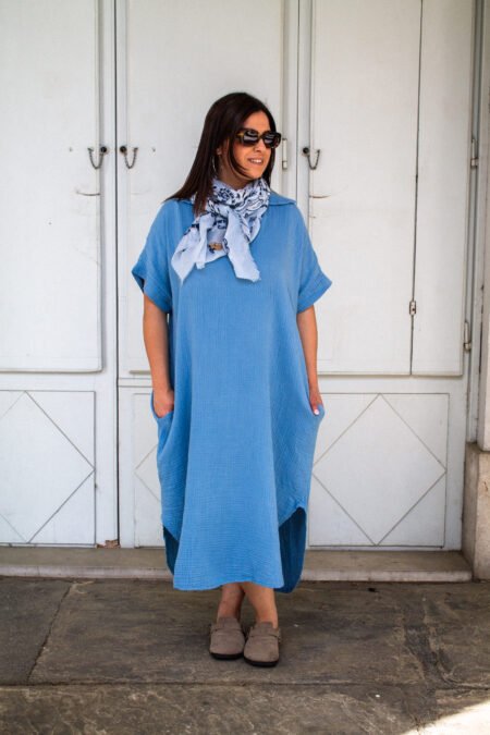 Robe unie ISIA - Bleu jean