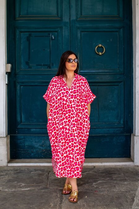 Robe léopard ISIA - Rouge