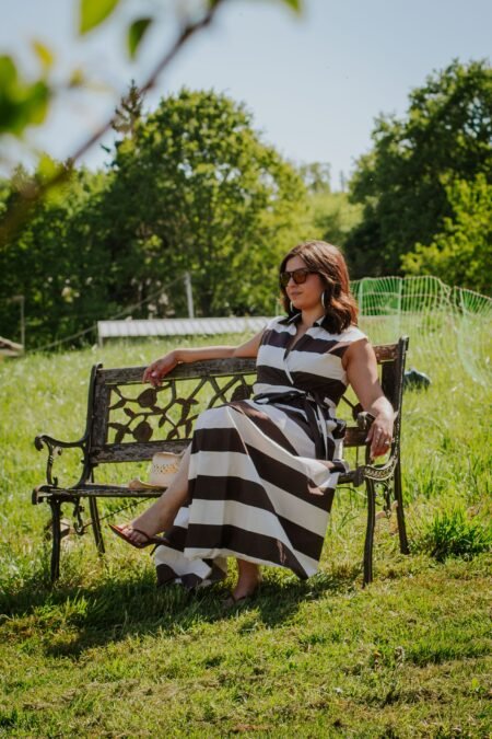 Robe portefeuille à rayures