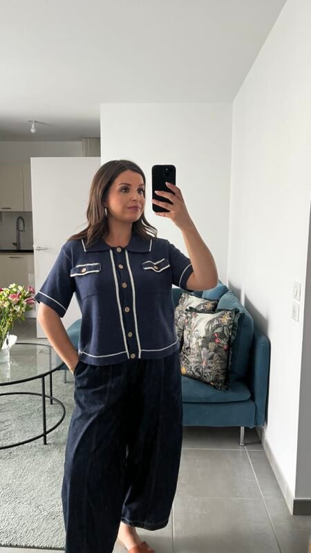 Pull maille PABLO - Bleu marine