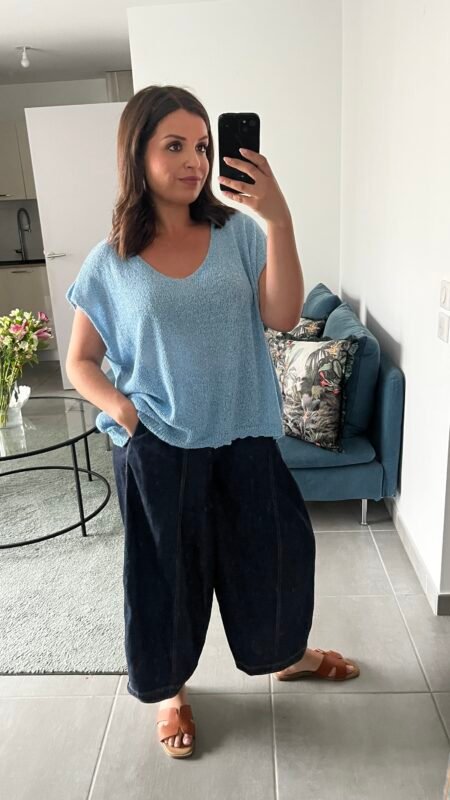 Pull pailleté - Bleu ciel