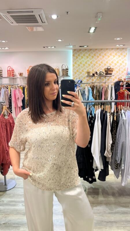 Top maille sequins
