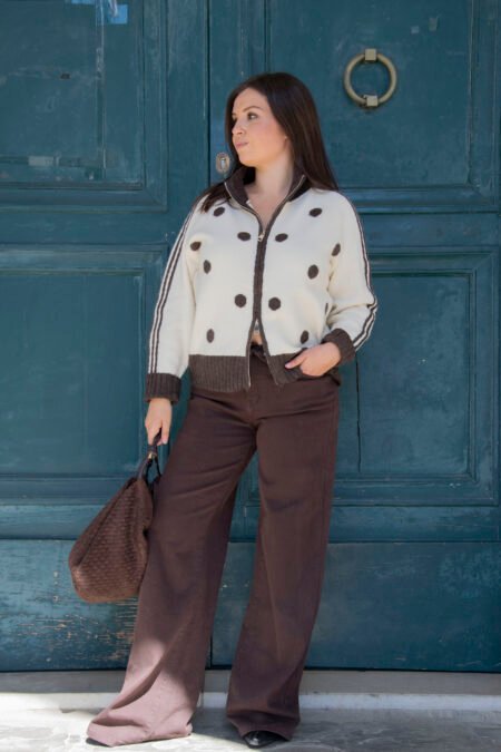 Jean taille à revers chocolat